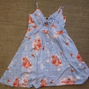 Fancyinn Blue and Orange Floral Dress